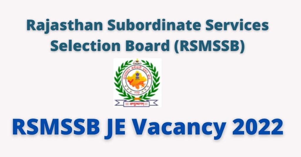 RSMSSB-JE-Recruitment-2022