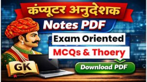 Rajasthan Basic Computer Instructor GK Notes PDF Free Download
