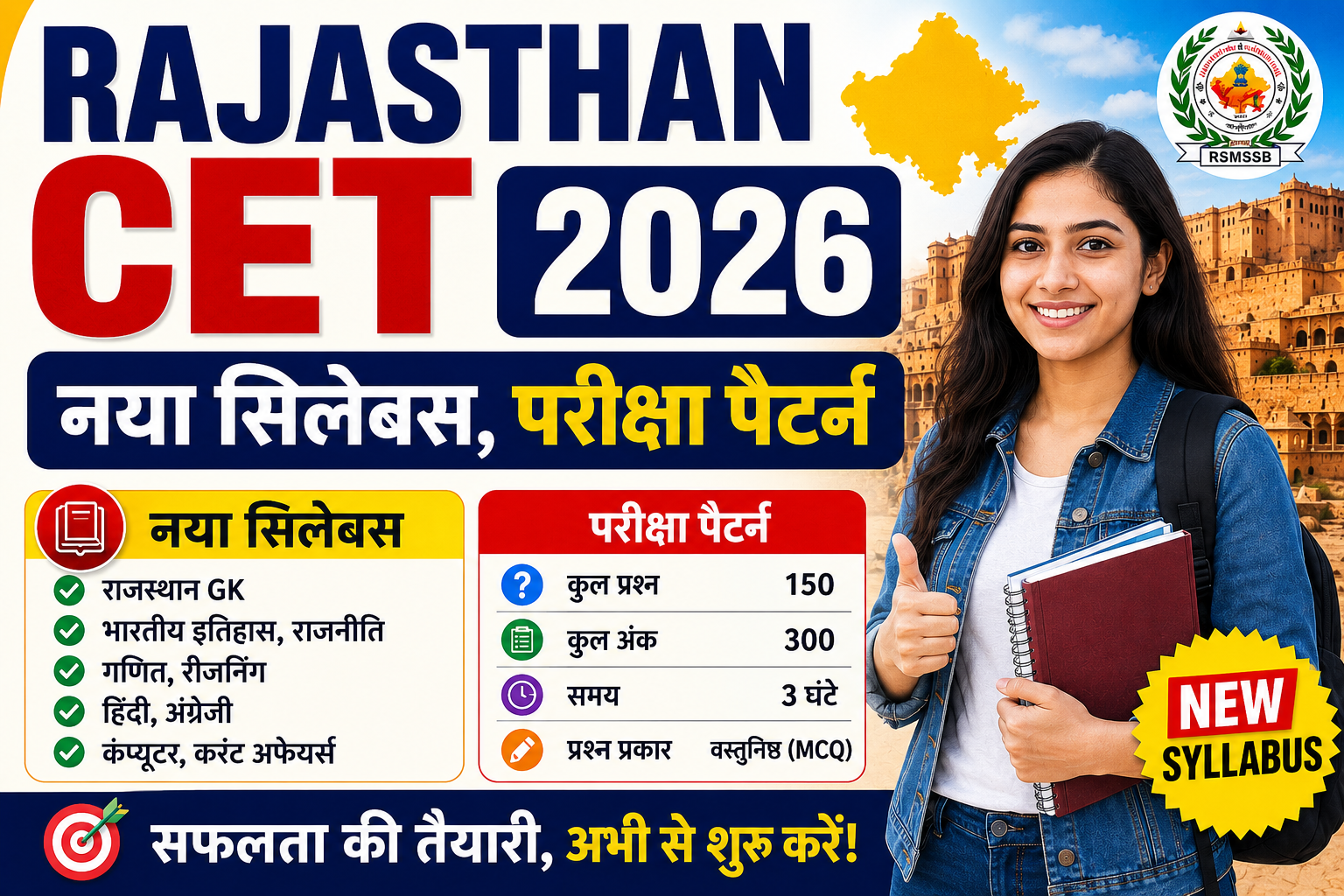 Rajasthan CET New Syllabus 2026: नया सिलेबस, परीक्षा पैटर्न